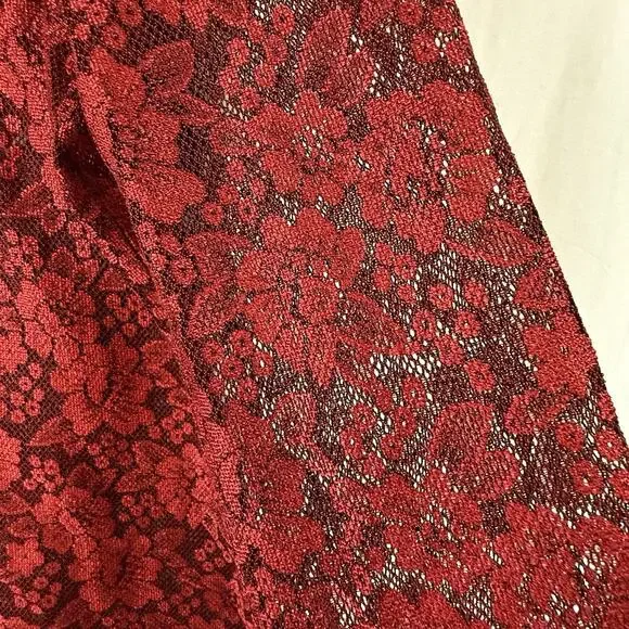 VTG Mobwife Red Lace Blouse WOMENS SIZE XL Whimsigoth Y2k Button Up NY&CO L/S - Picture 3 of 11